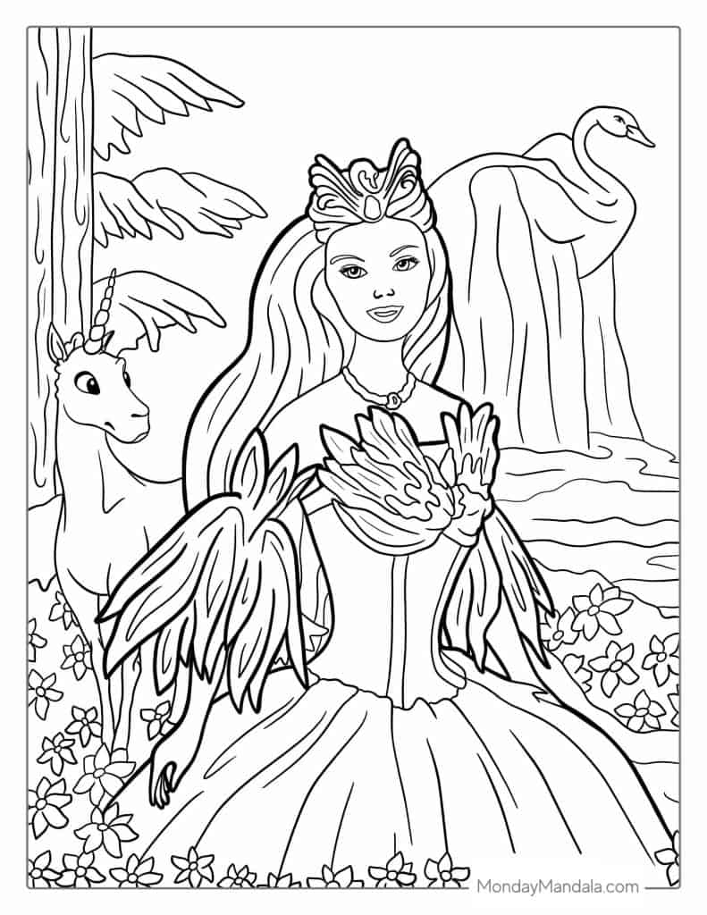 princess barbie colouring pages princess barbie colouring pages