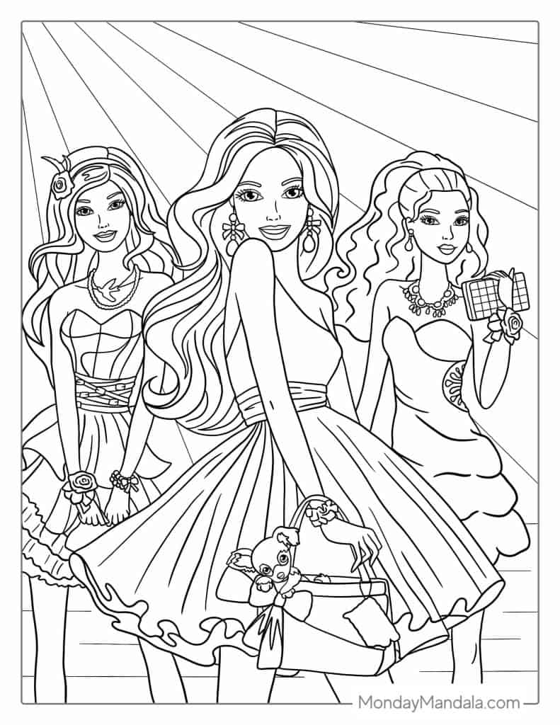 58 Barbie Coloring Pages Free PDF Printables