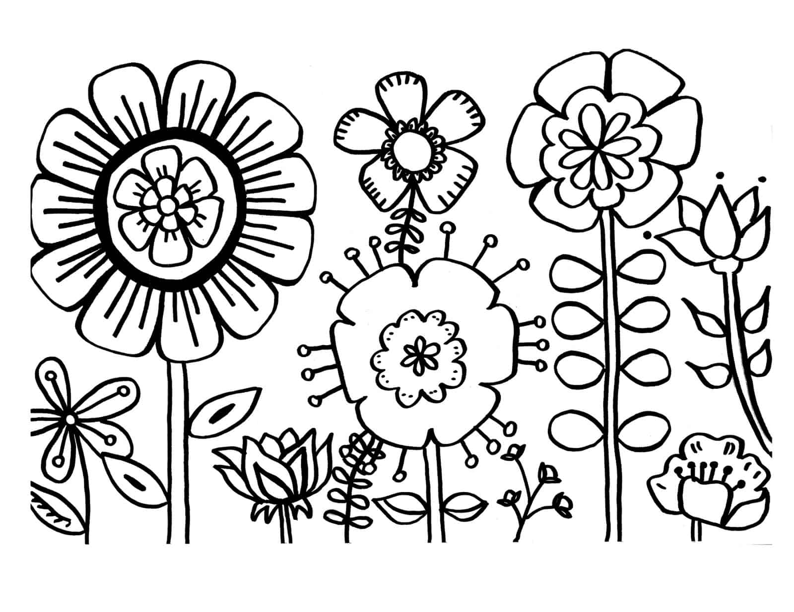 flower colouring pages free printable