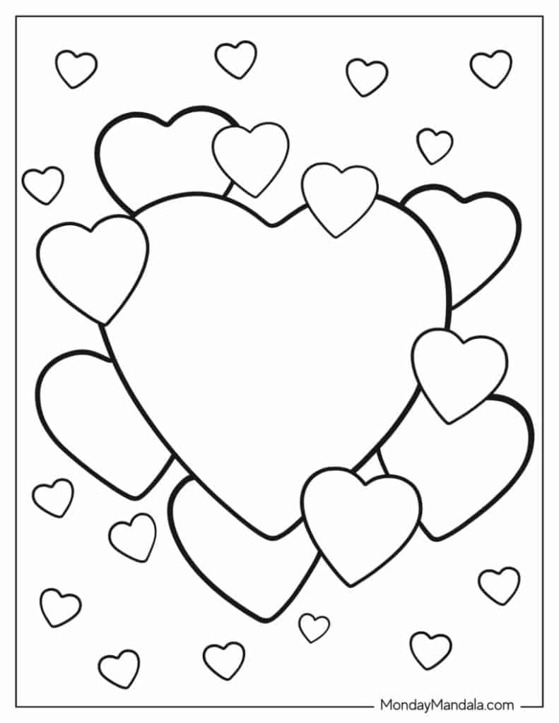 60 Heart Coloring Pages Free PDF Printables Worksheets Library