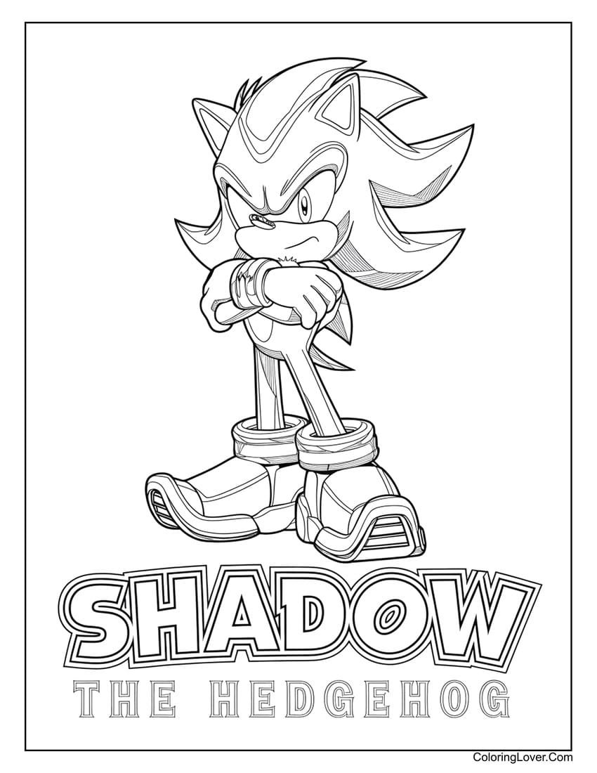 sonic shadow coloring page sonic shadow coloring page