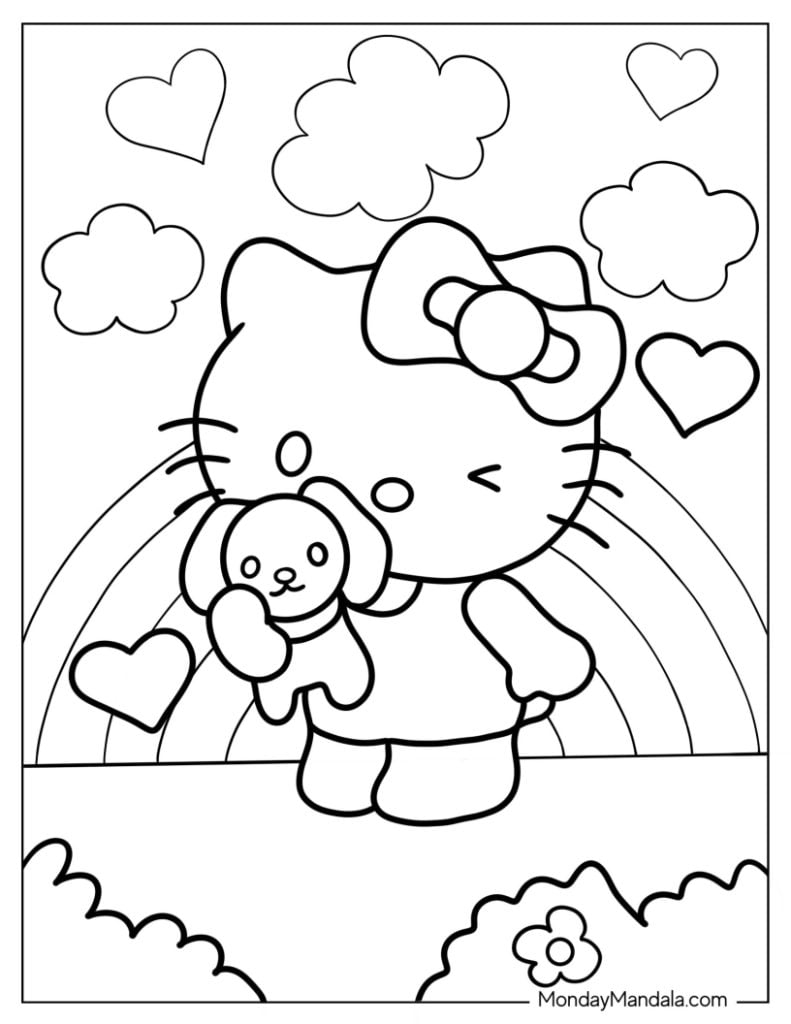 color pages hello kitty printables color pages hello kitty printables