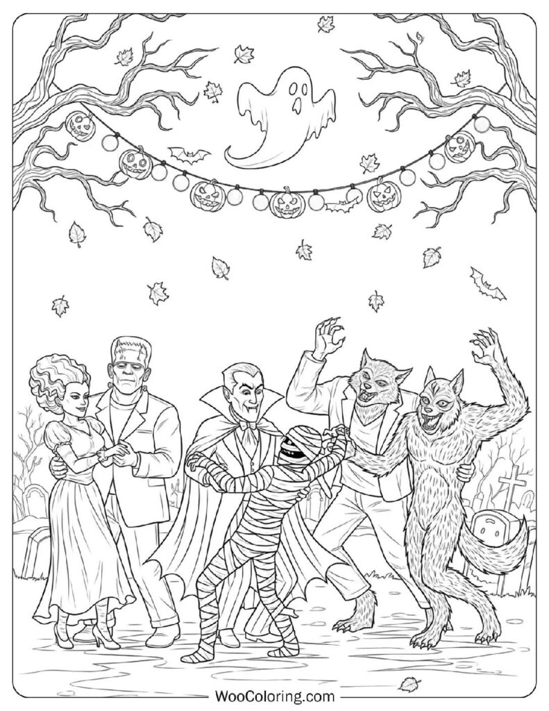 halloween coloring pages monsters