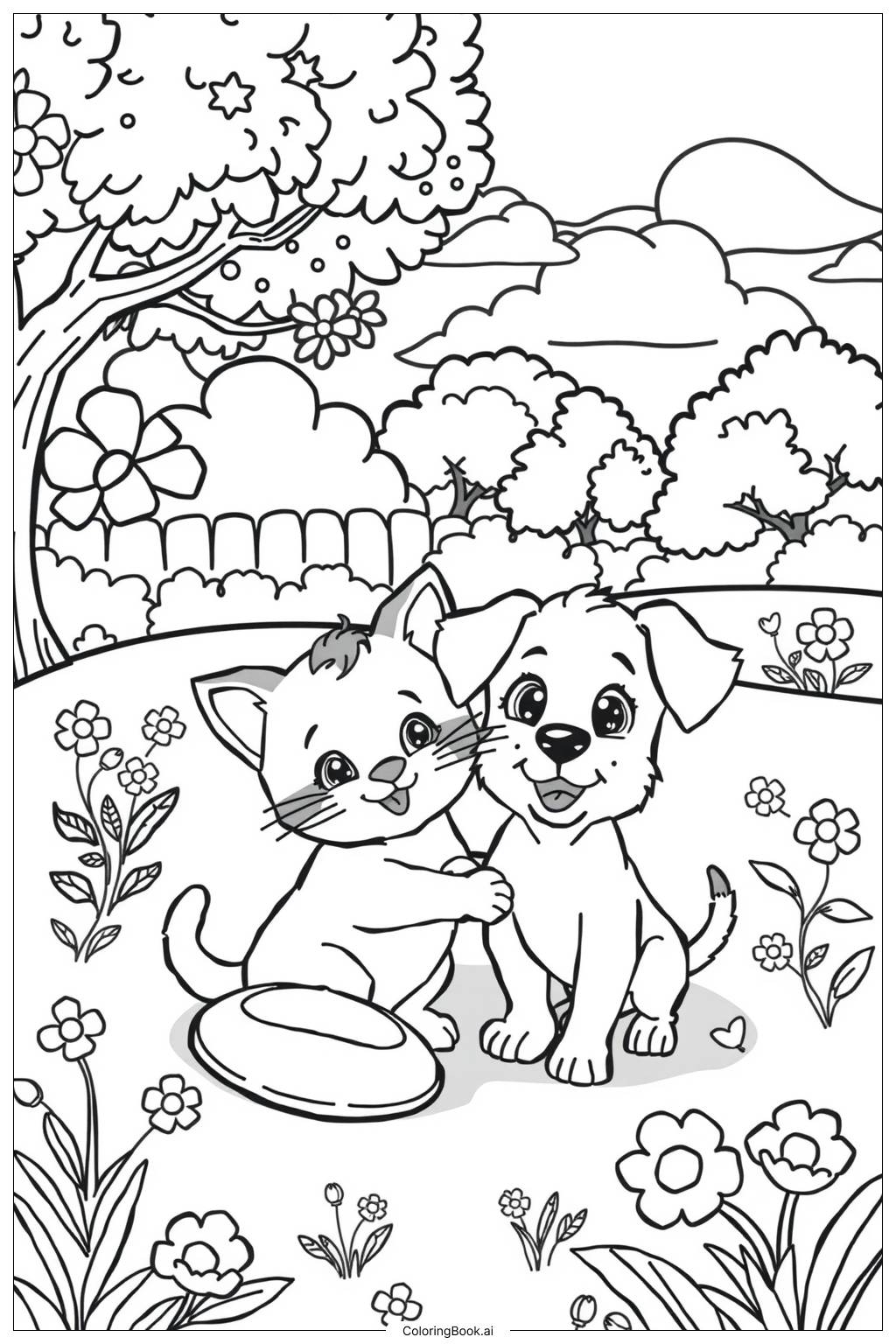 kitten and puppy coloring pages kitten and puppy coloring pages