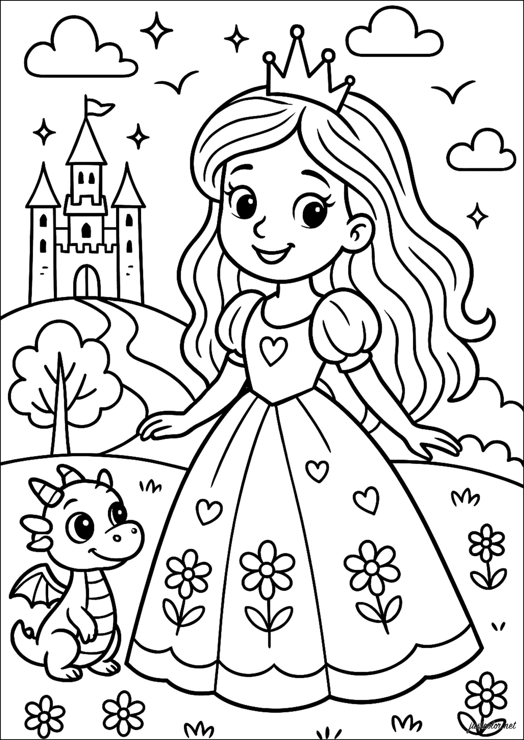 princess coloring pictures printable