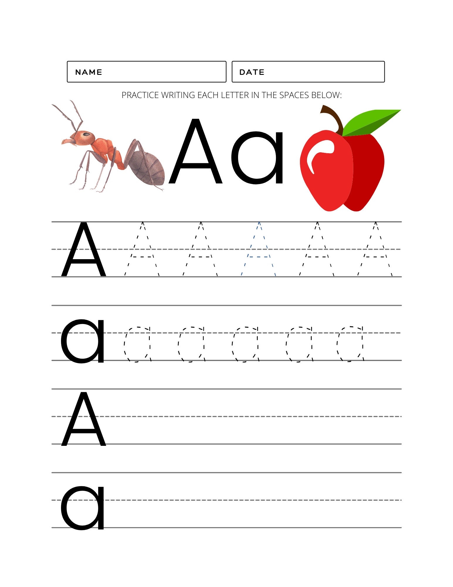 A To Z 26 Alphabet Worksheets PDF Etsy A To Z 26 Alphabet Worksheets PDF Etsy