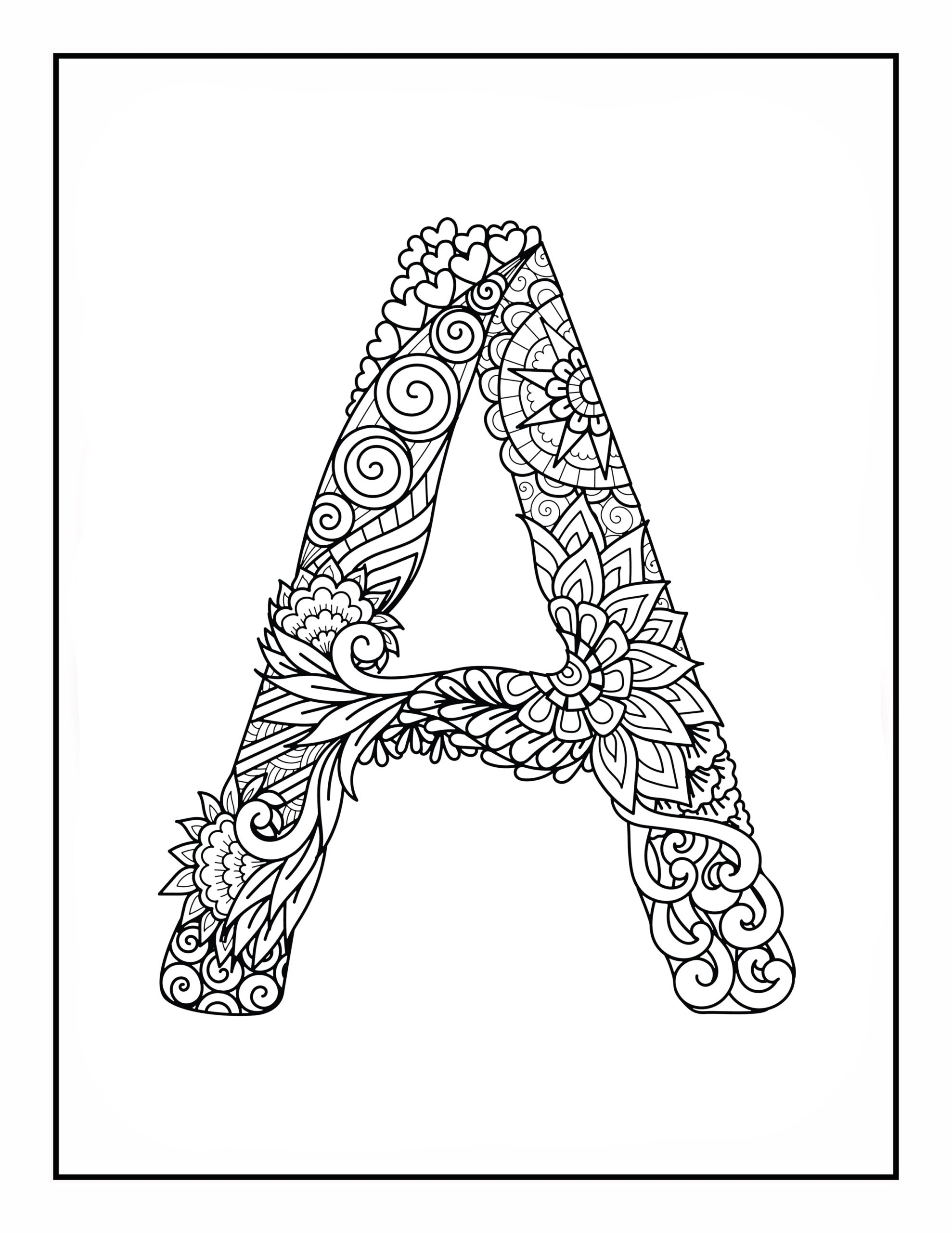 coloring pages with letters coloring pages with letters