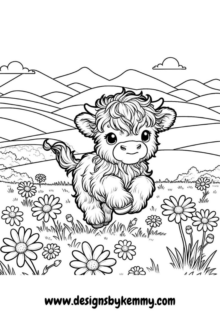 Adorable Highland Cow Coloring Pages For Relaxation And Fun Designs By Kemmy Adorable Highland Cow Coloring Pages For Relaxation And Fun Designs By Kemmy