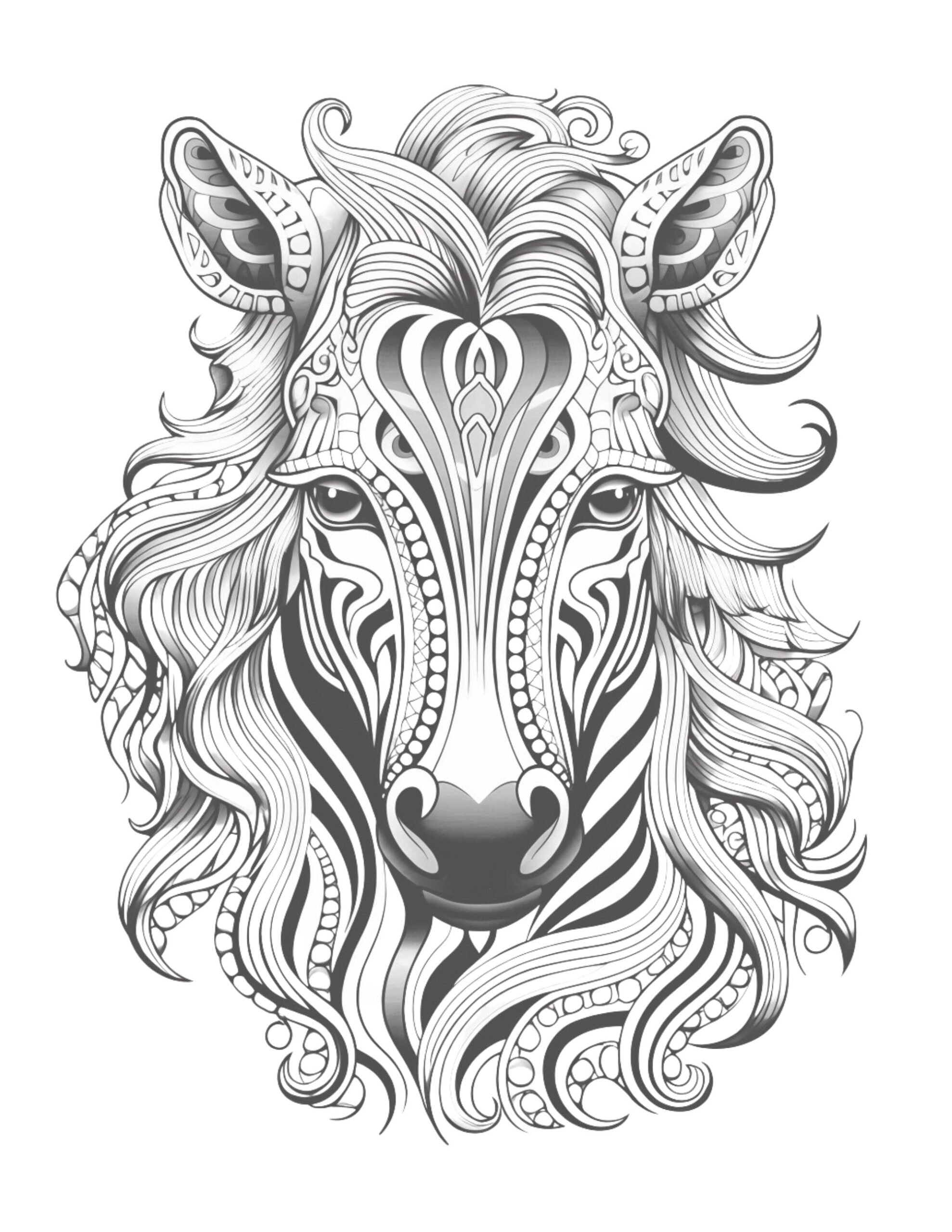Adult Coloring Pages 10 Intricate Animal Faces Printable Coloring Pages Digital Coloring Pages Instant Download PDF Etsy