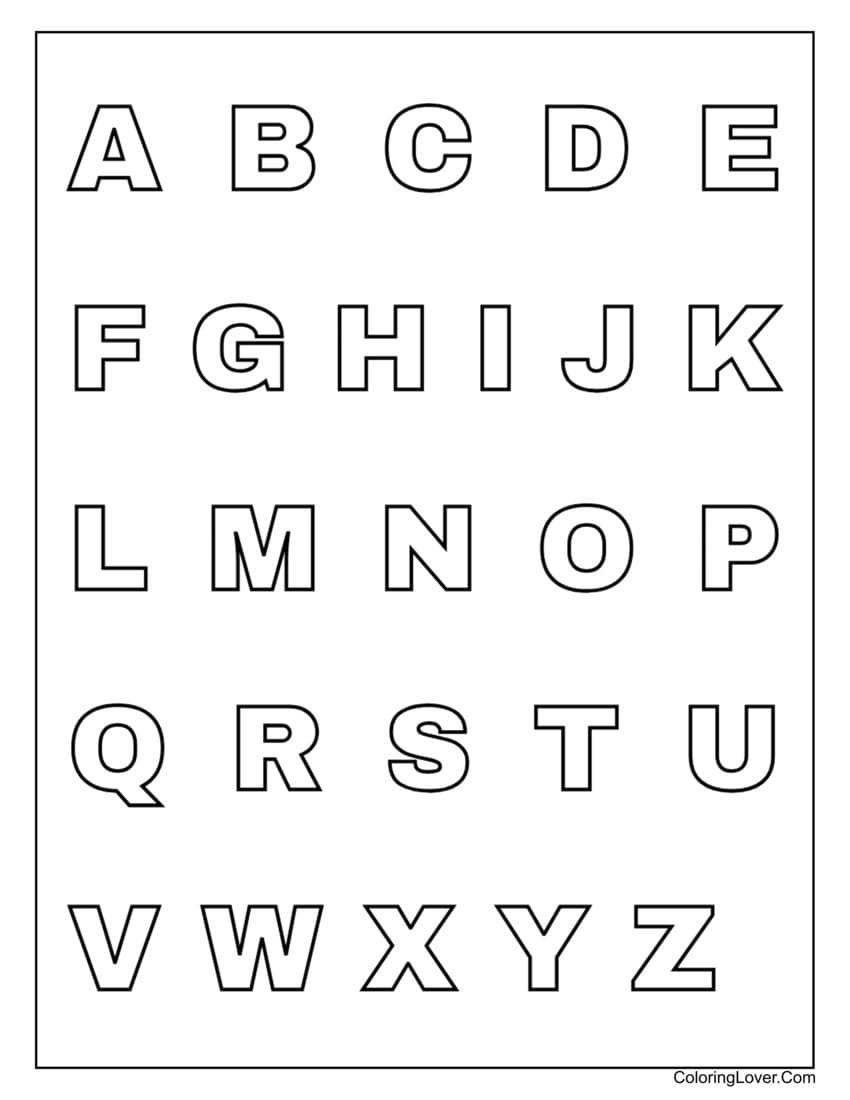 alphabet pictures to color alphabet pictures to color