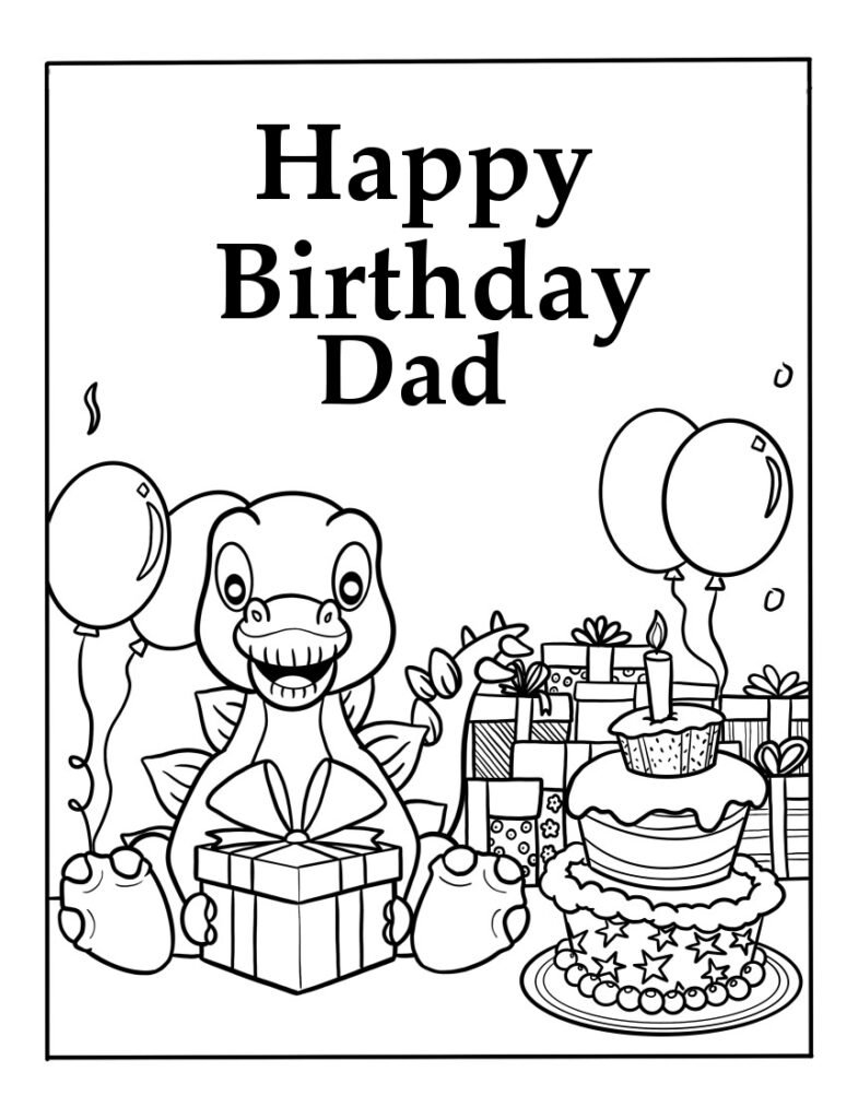 Amazon CJ amp M Happy Birthday Dad Coloring Page All About Dad Worksheets Library