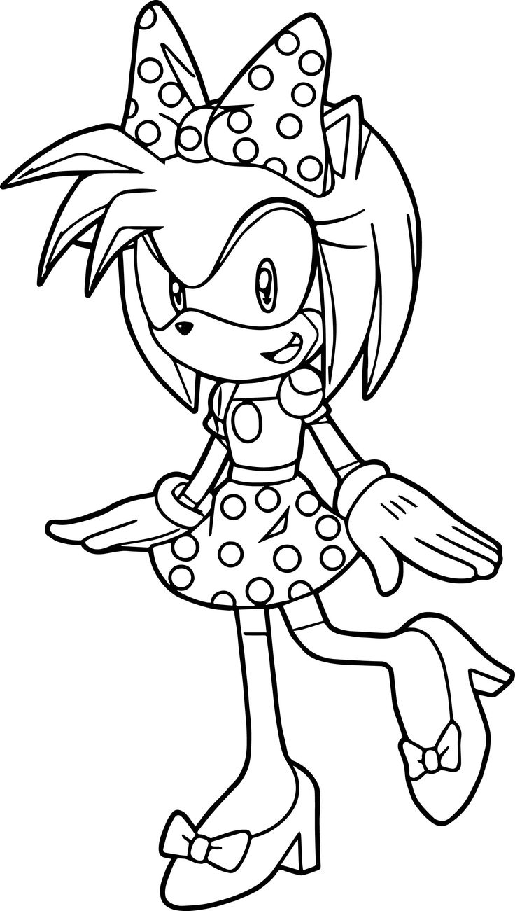 Amy Rose Bow Coloring Page Wecoloringpage Amy Rose Bow Coloring Page Wecoloringpage