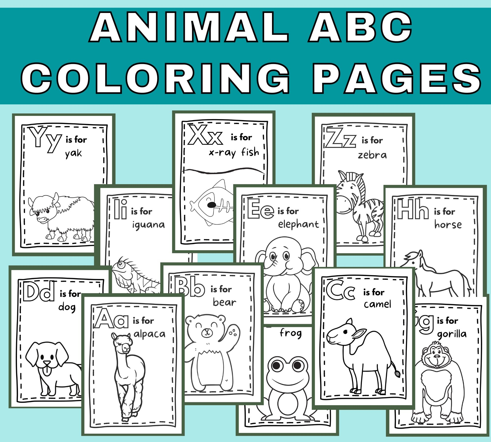 Animal Alphabet Coloring Book Animal Alphabet Coloring Book