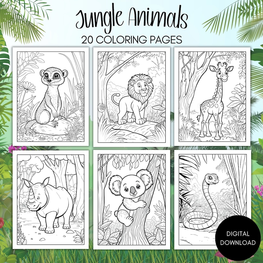 Animal Coloring Pages For Kids Coloring Printable Coloring Book Jungle Coloring Pages Kids Safari Animals Coloring Pages Printable Wildlife Etsy Animal Coloring Pages For Kids Coloring Printable Coloring Book Jungle Coloring Pages Kids Safari Animals Coloring Pages Printable Wildlife Etsy