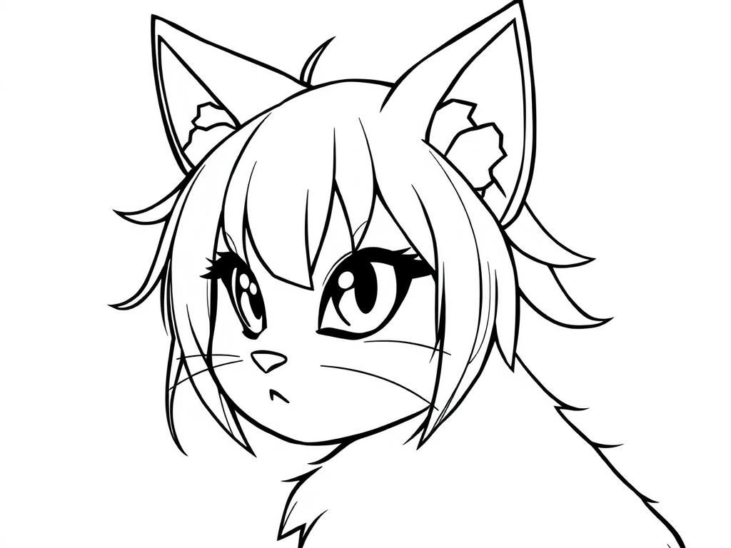 anime cat coloring pages