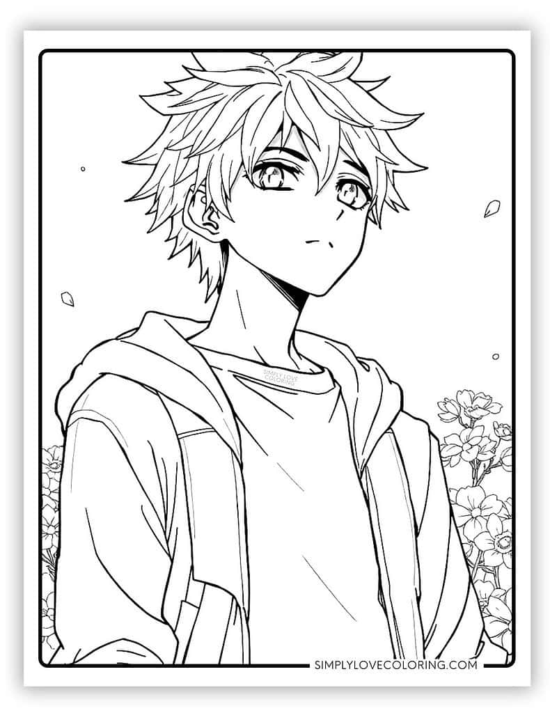 Anime Coloring Pages Free PDF Printables Simply Love Coloring