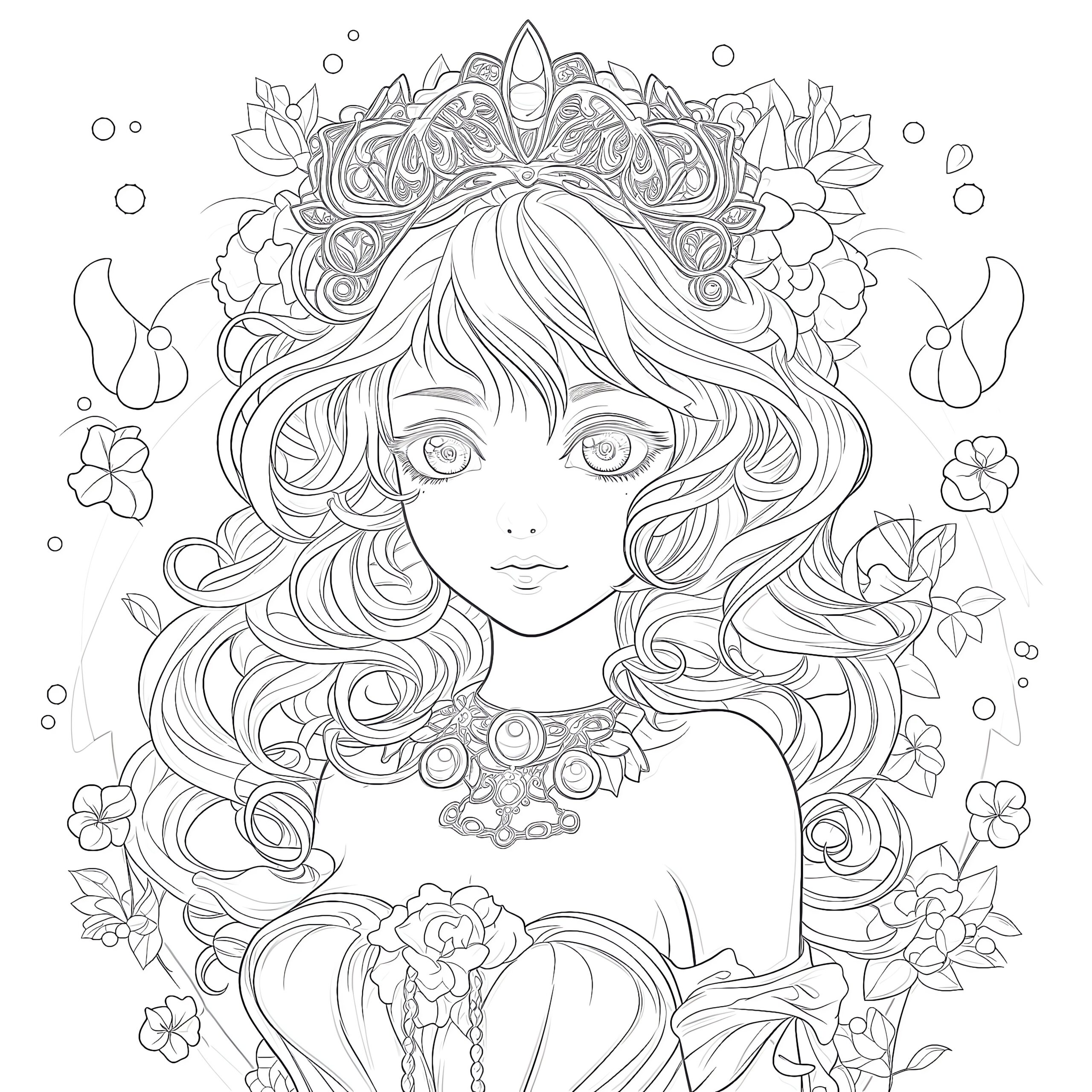 Anime Princess Coloring Page Coloring Pages Mimi Panda Anime Princess Coloring Page Coloring Pages Mimi Panda