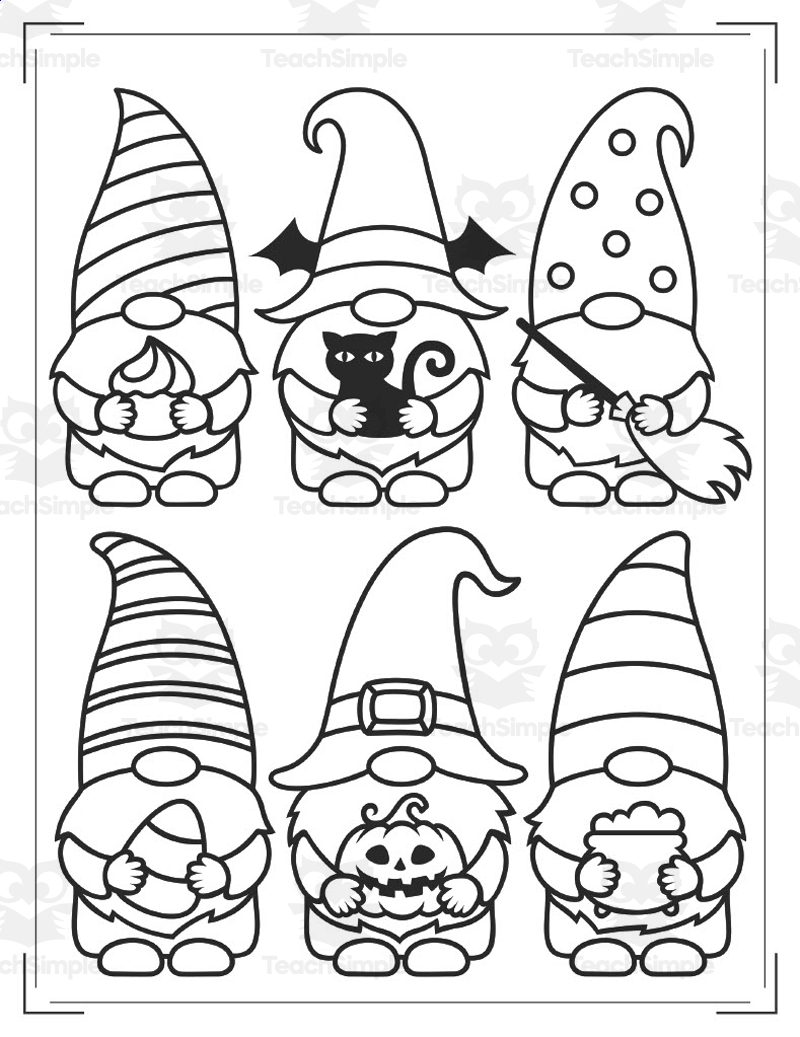 Autumn Gnomes Coloring Book Holiday Coloring Pages By Teach Simple Autumn Gnomes Coloring Book Holiday Coloring Pages By Teach Simple