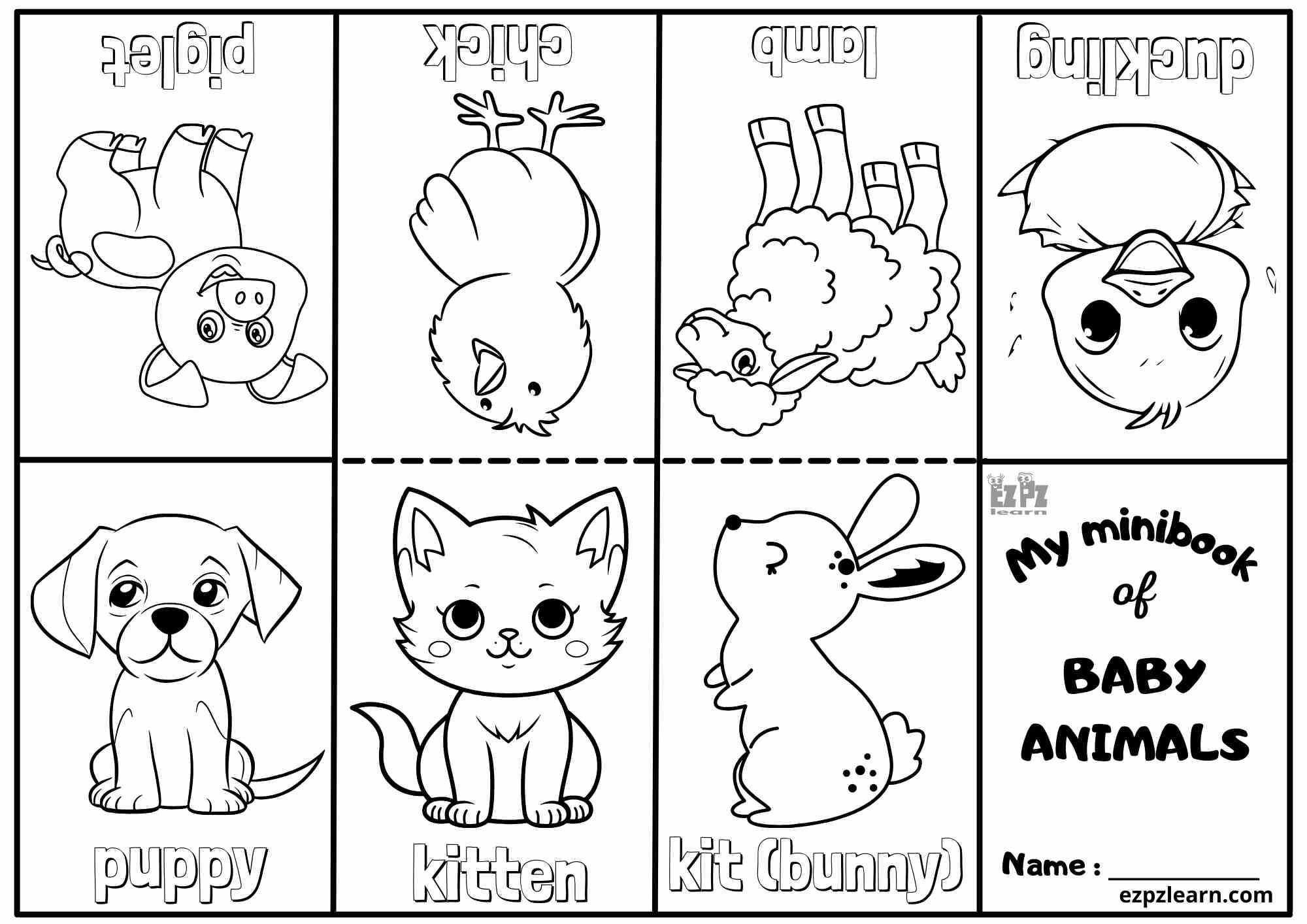 Baby Animals Vocabulary Mini Coloring Book For Kindergarten And English Language Learners Ezpzlearn Baby Animals Vocabulary Mini Coloring Book For Kindergarten And English Language Learners Ezpzlearn