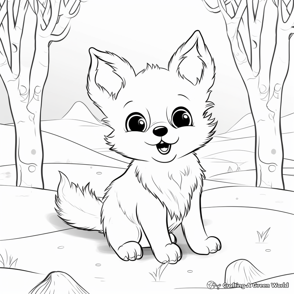 Baby Fox Coloring Pages Free Printable  Baby Fox Coloring Pages Free Printable