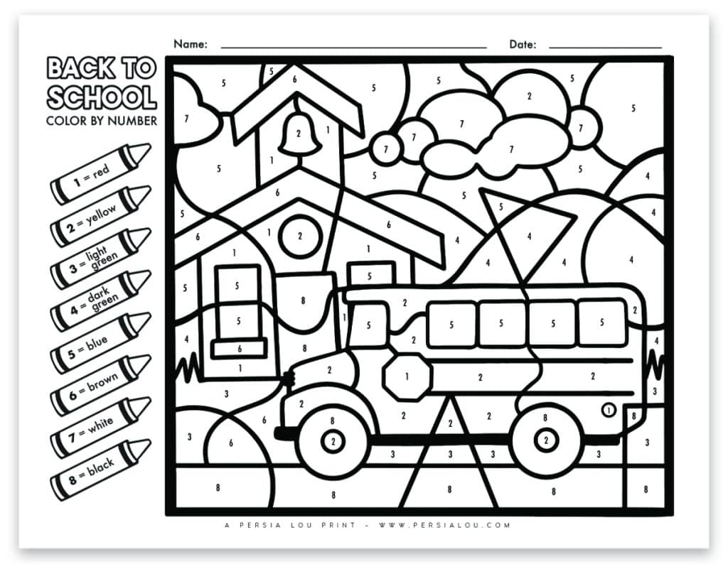 Back To School Color By Number Free Printable Persia Lou Worksheets Library Back To School Color By Number Free Printable Persia Lou Worksheets Library