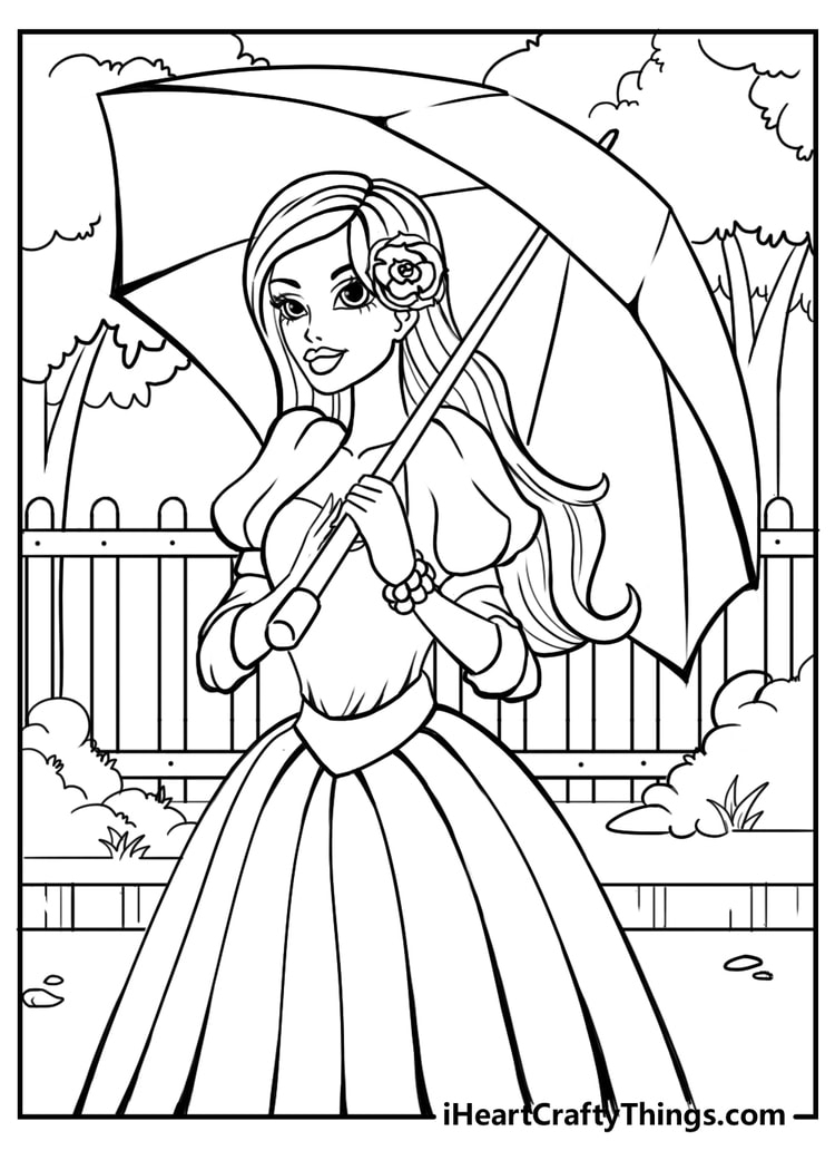 Barbie Coloring Barbie Doll Cartoon Sketch Barbie Doll Drawing Black And White Sketches Of Barbie Princess