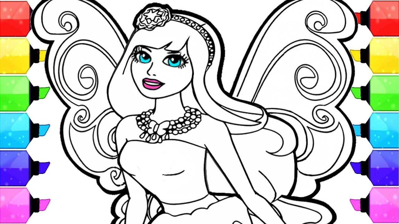 Barbie Coloring Pages How To Draw And Color Fairy Barbie Coloring Book For Kids YouTube Barbie Coloring Pages How To Draw And Color Fairy Barbie Coloring Book For Kids YouTube
