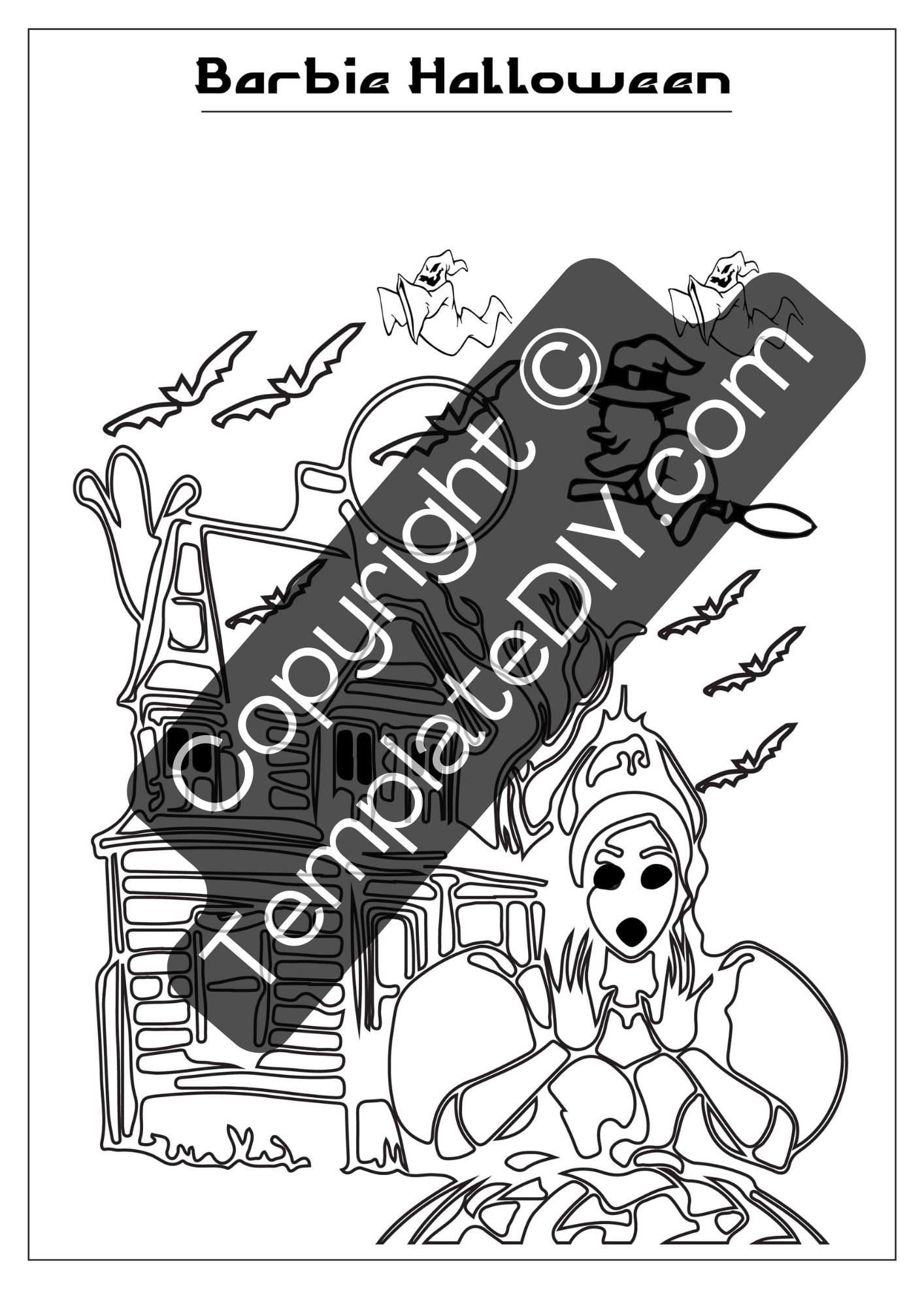 halloween barbie coloring pages halloween barbie coloring pages