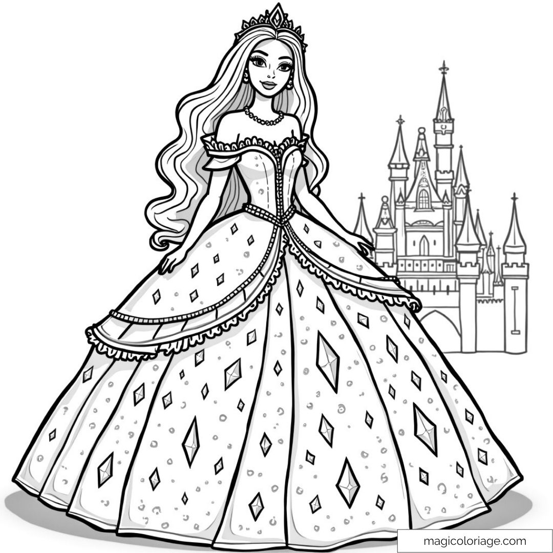 Barbie Princess Castle Coloring Page Fairytale Elegance To Color