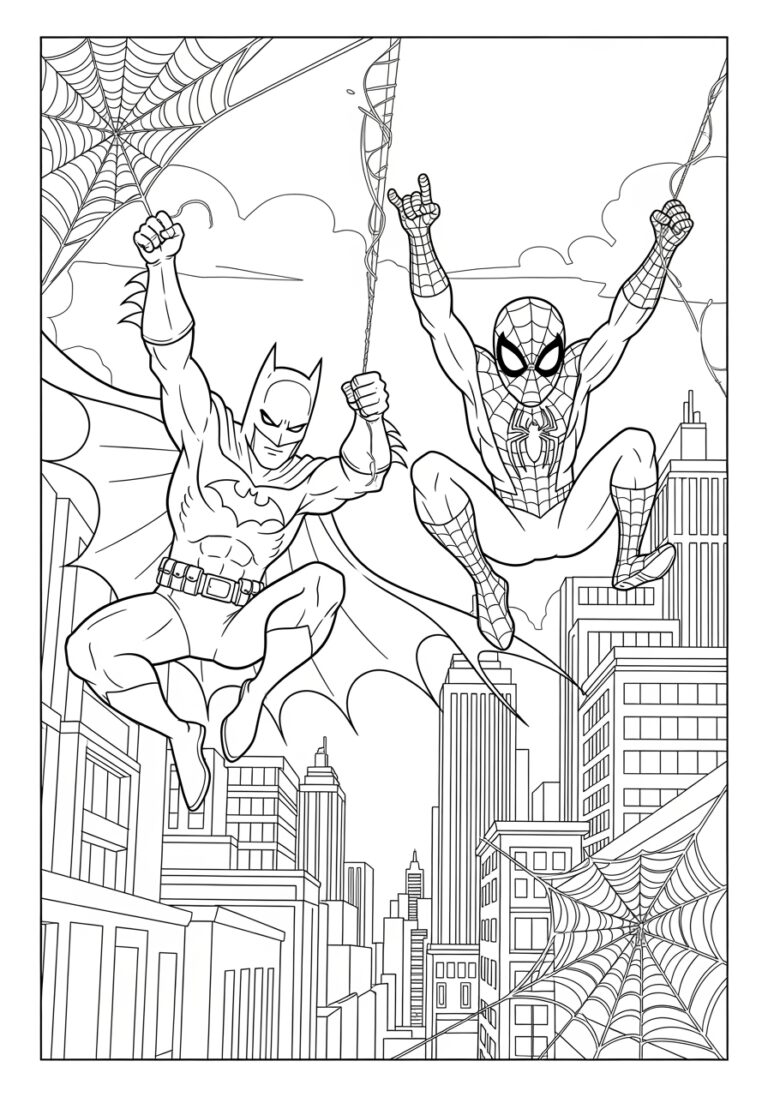 Batman Spiderman Coloring Pages Fun Printables For Kids Batman Spiderman Coloring Pages Fun Printables For Kids