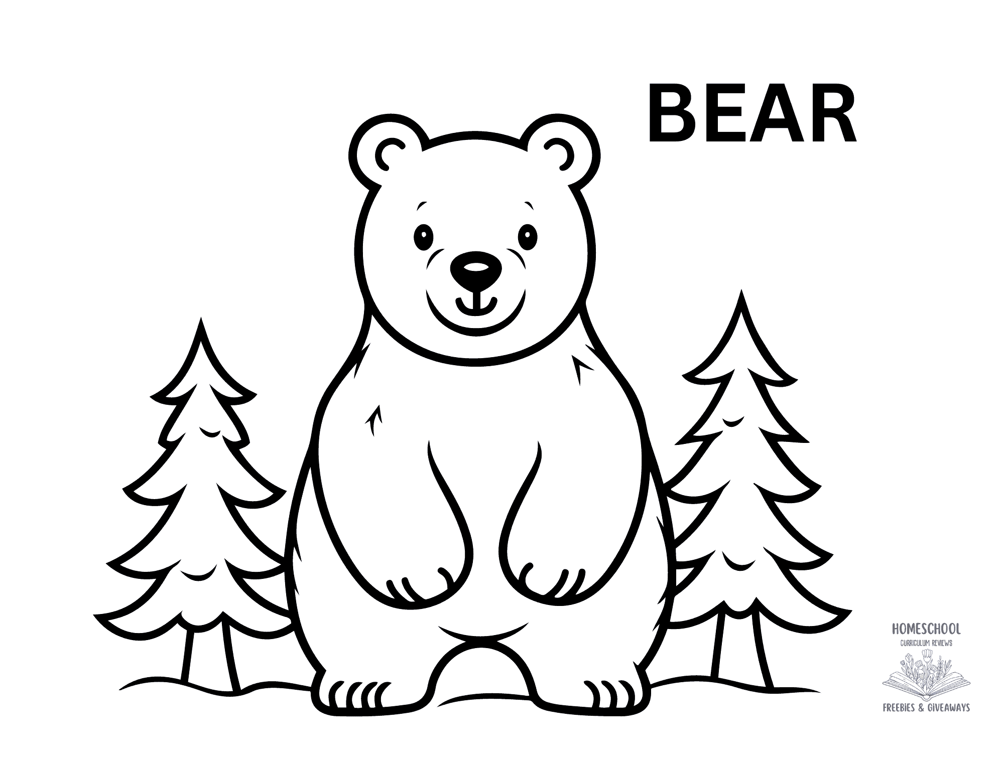 Bear Coloring Page Homeschool Freebies And Giveaways Bear Coloring Page Homeschool Freebies And Giveaways