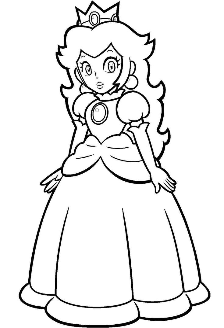 Beautiful Princess Peach From Super Mario Games Coloring Page Free Printable Beautiful Princess Peach From Super Mario Games Coloring Page Free Printable