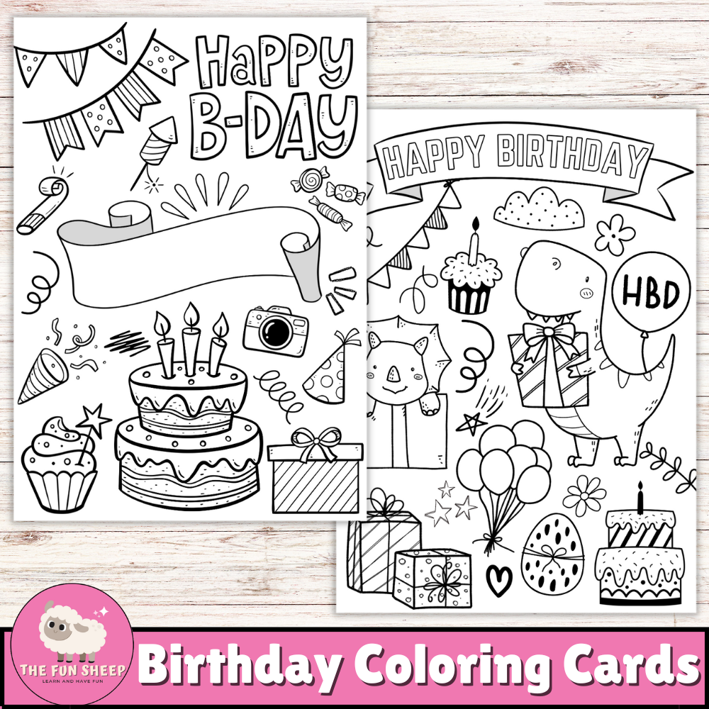 printable birthday coloring cards printable birthday coloring cards