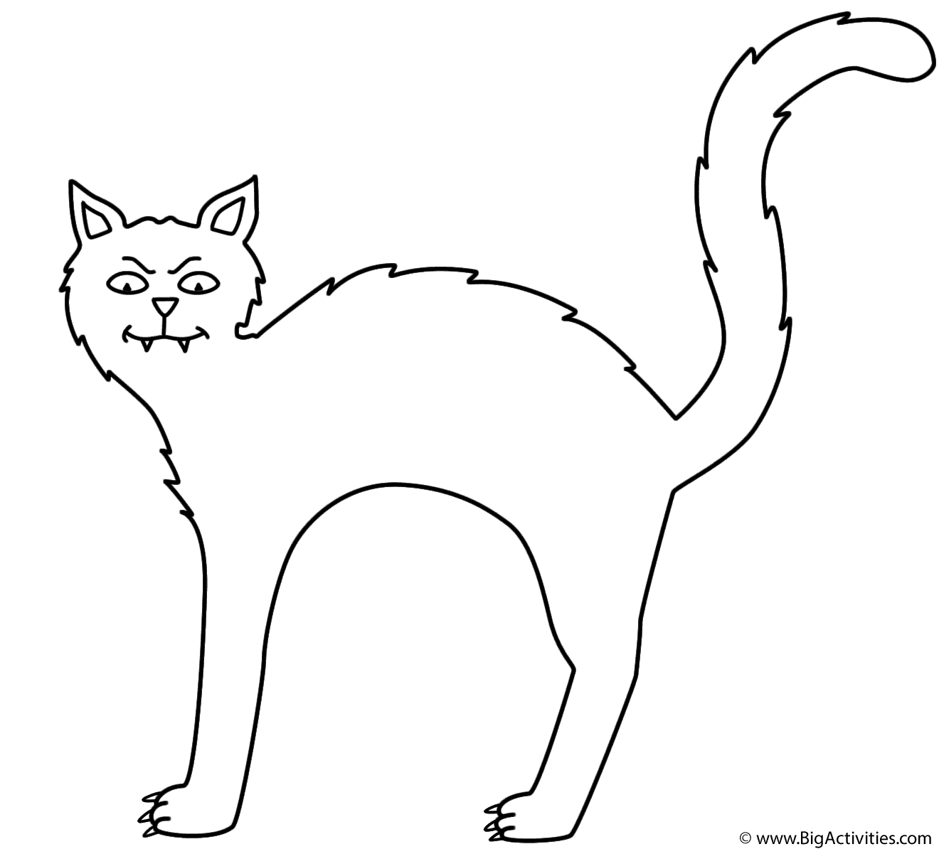 Black Cat Coloring Page Halloween  Black Cat Coloring Page Halloween