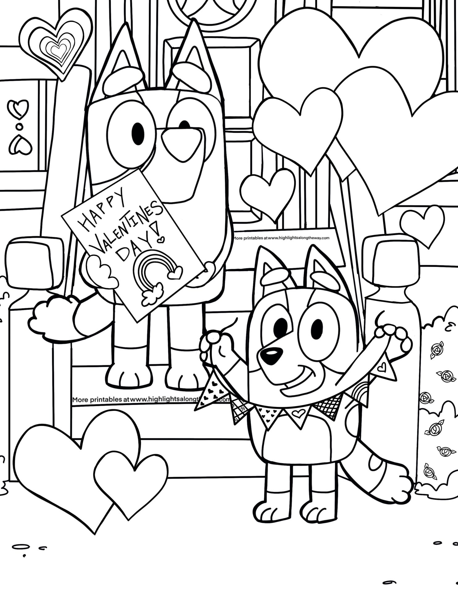 coloring page valentines day