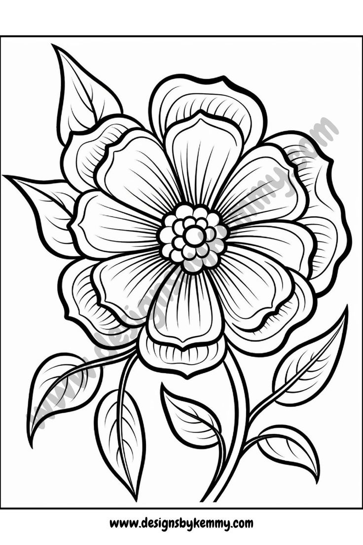 Bold And Easy Flowers Coloring Pages Coloring Pages For Adults Designs By Kemmy Bold And Easy Flowers Coloring Pages Coloring Pages For Adults Designs By Kemmy