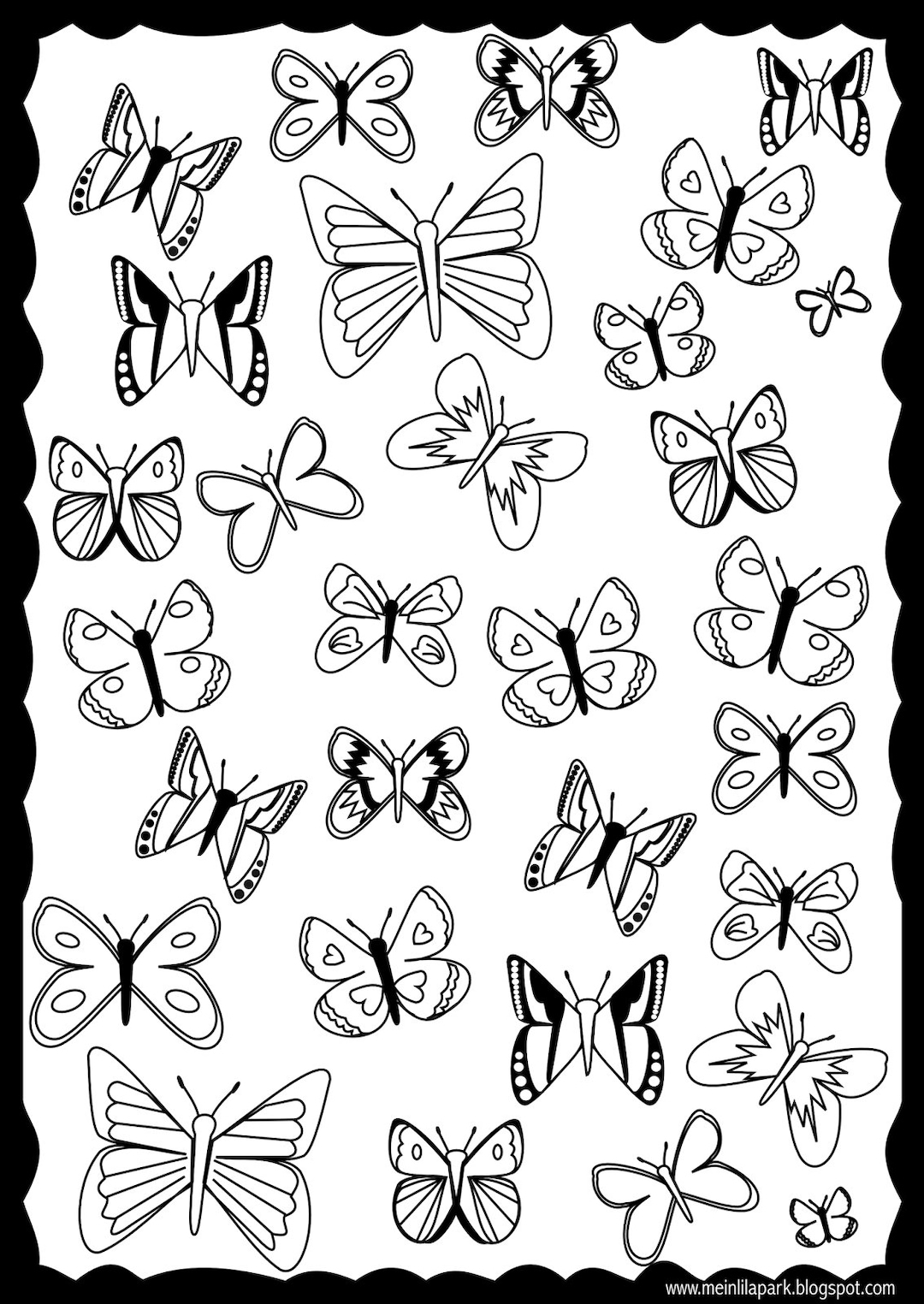 Butterfly Coloring Pages 30 Etsy
