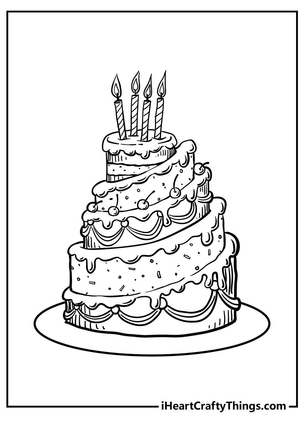 Cake Coloring Pages 100 Free Printables  Cake Coloring Pages 100 Free Printables