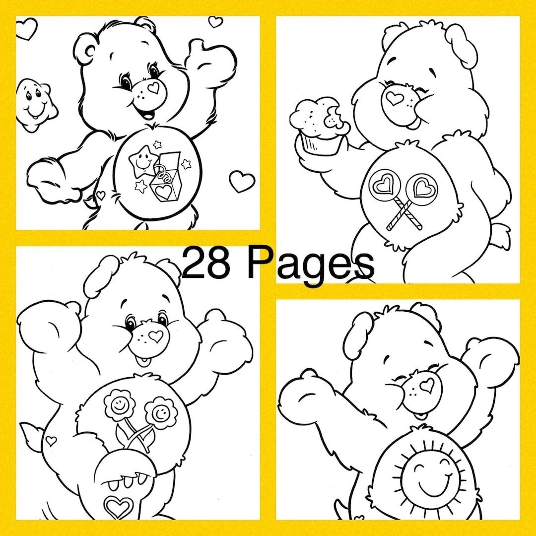 Care Bear Printable Coloring Pages Etsy Israel Care Bear Printable Coloring Pages Etsy Israel