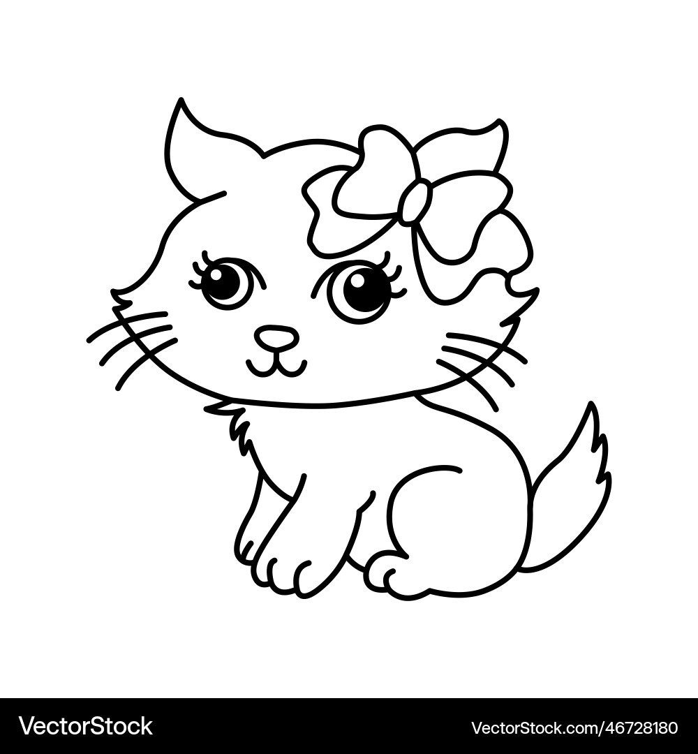 Cat Cartoon Coloring Page For Kids Royalty Free Vector Image Cat Cartoon Coloring Page For Kids Royalty Free Vector Image