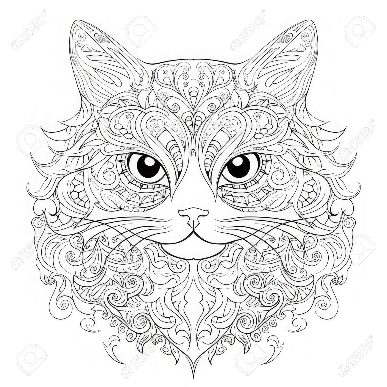 Cat Coloring Book Black And White Vector Illustration For Adult Coloring Pages Stock Photo Picture And Royalty Free Image Image 209631310  Cat Coloring Book Black And White Vector Illustration For Adult Coloring Pages Stock Photo Picture And Royalty Free Image Image 209631310