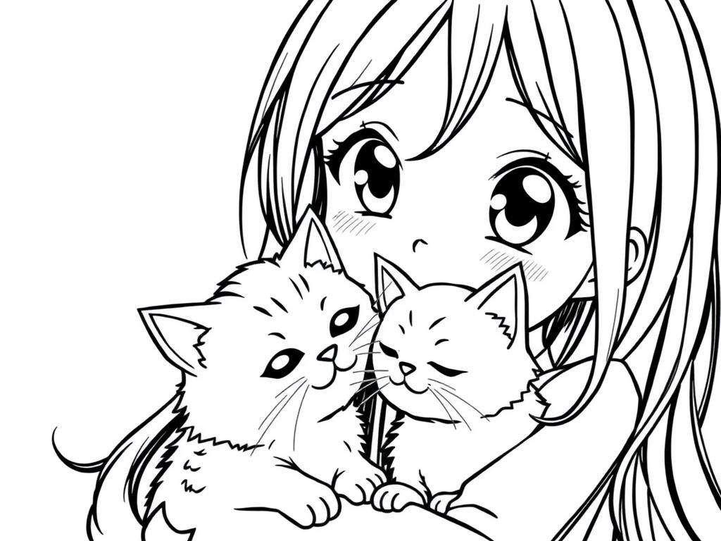 anime coloring pages cat anime coloring pages cat