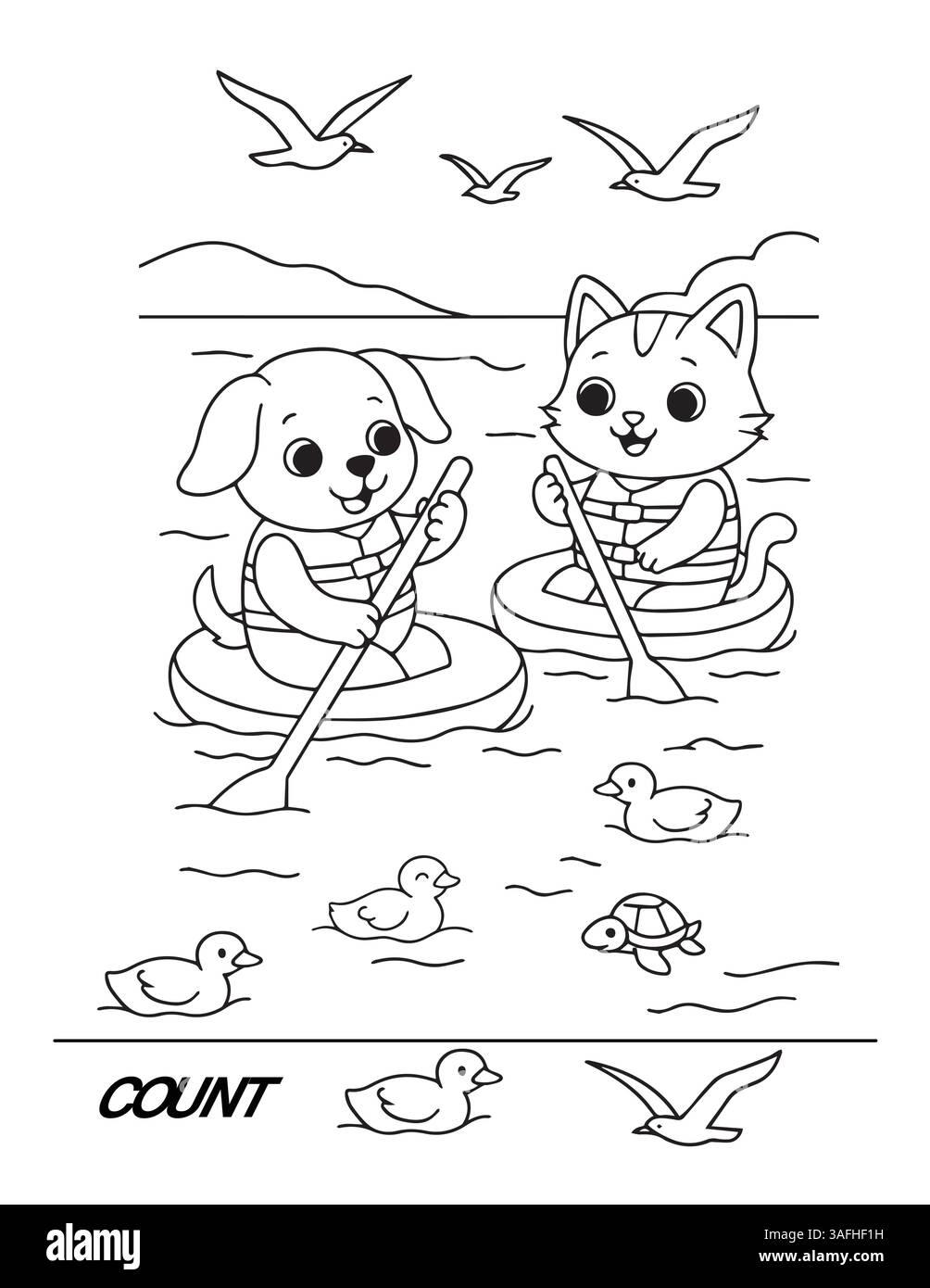cat and dog coloring sheet