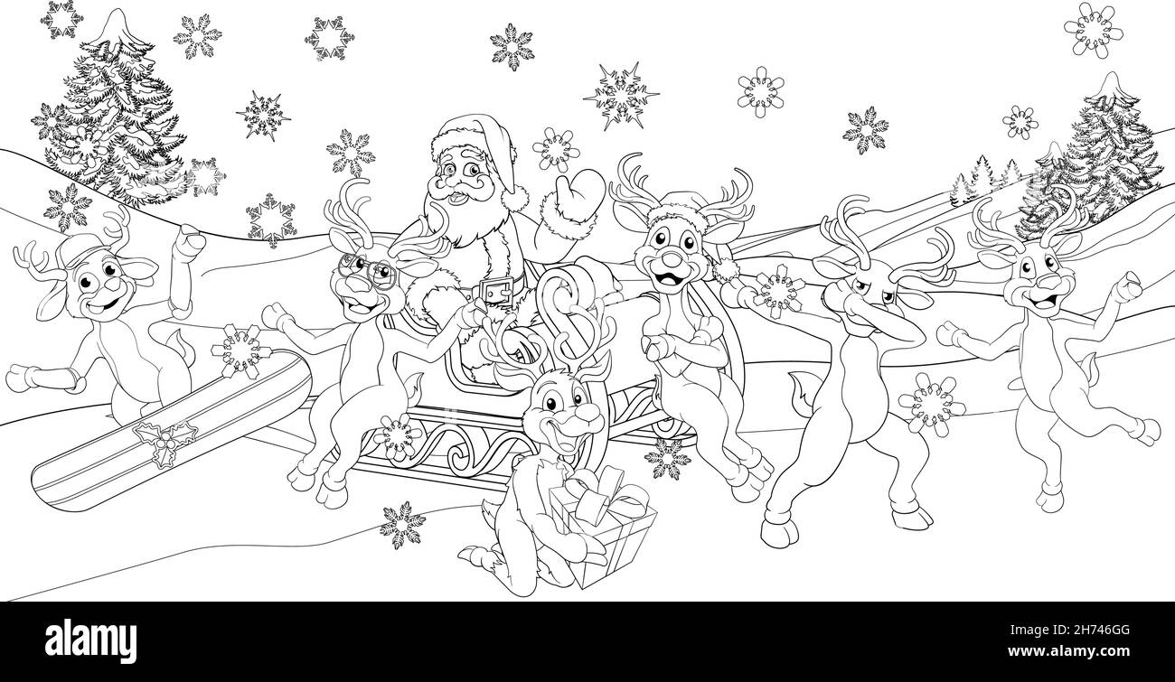 santa claus and reindeer coloring pages santa claus and reindeer coloring pages