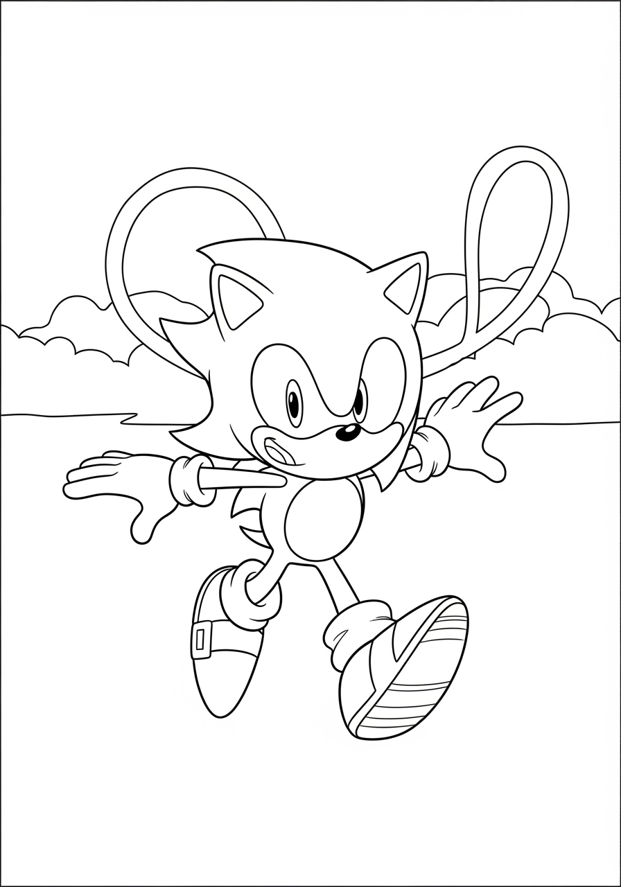 Classic Sonic Coloring Page Free Printable