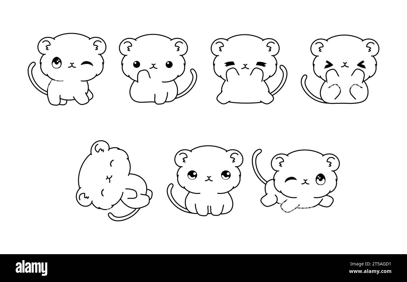 kawaii animal coloring pages