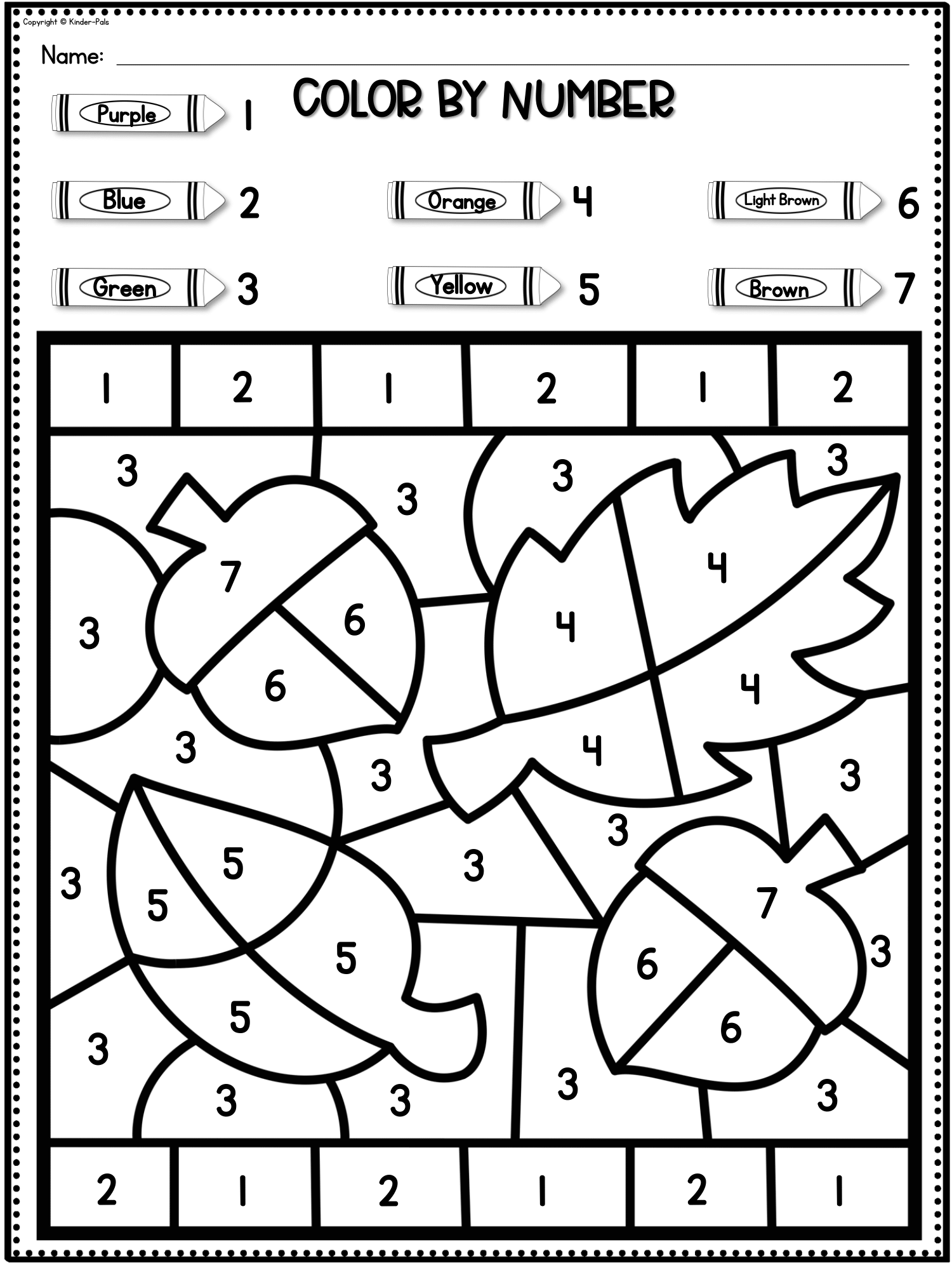 Color By Number Fall Coloring Pages Numbers 1 10 Recognition Morning Work Made By Teachers