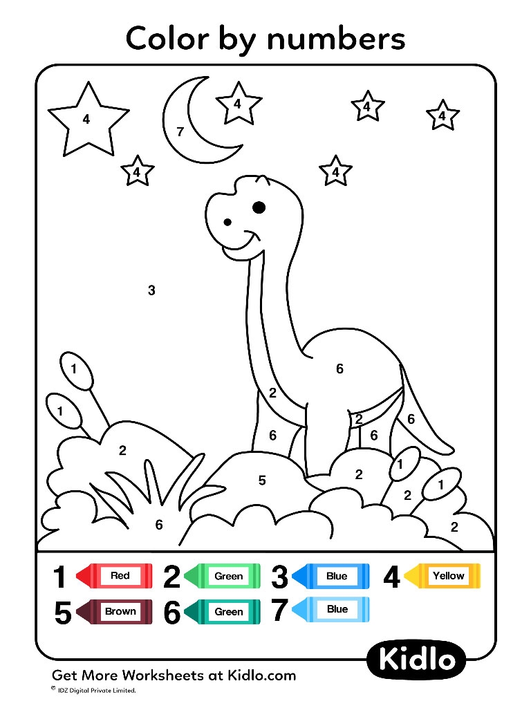 Color By Numbers Dino Worksheet 39 Kidlo Color By Numbers Dino Worksheet 39 Kidlo