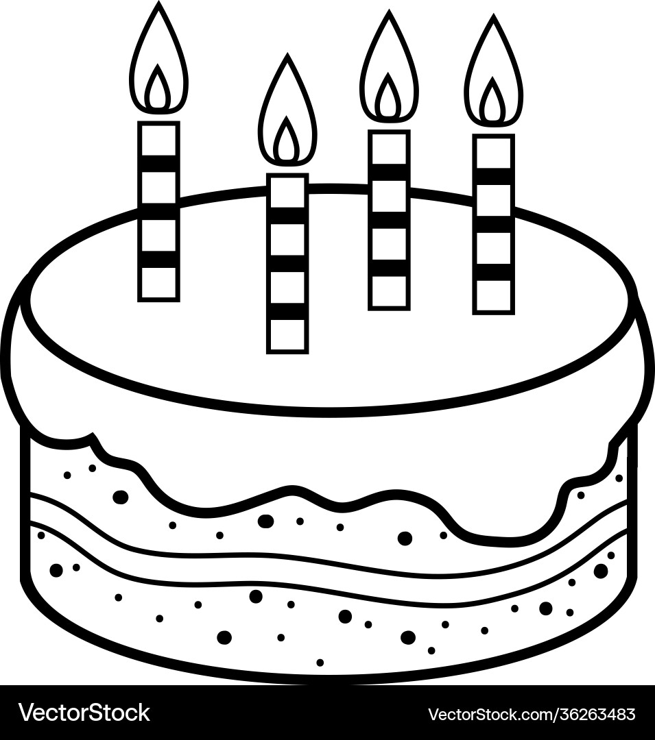 Coloring Book Birthday Cake Royalty Free Vector Image Coloring Book Birthday Cake Royalty Free Vector Image
