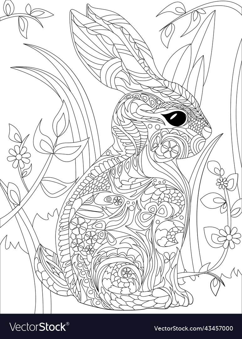 Coloring Book Page With Cute Detailed Royalty Free Vector